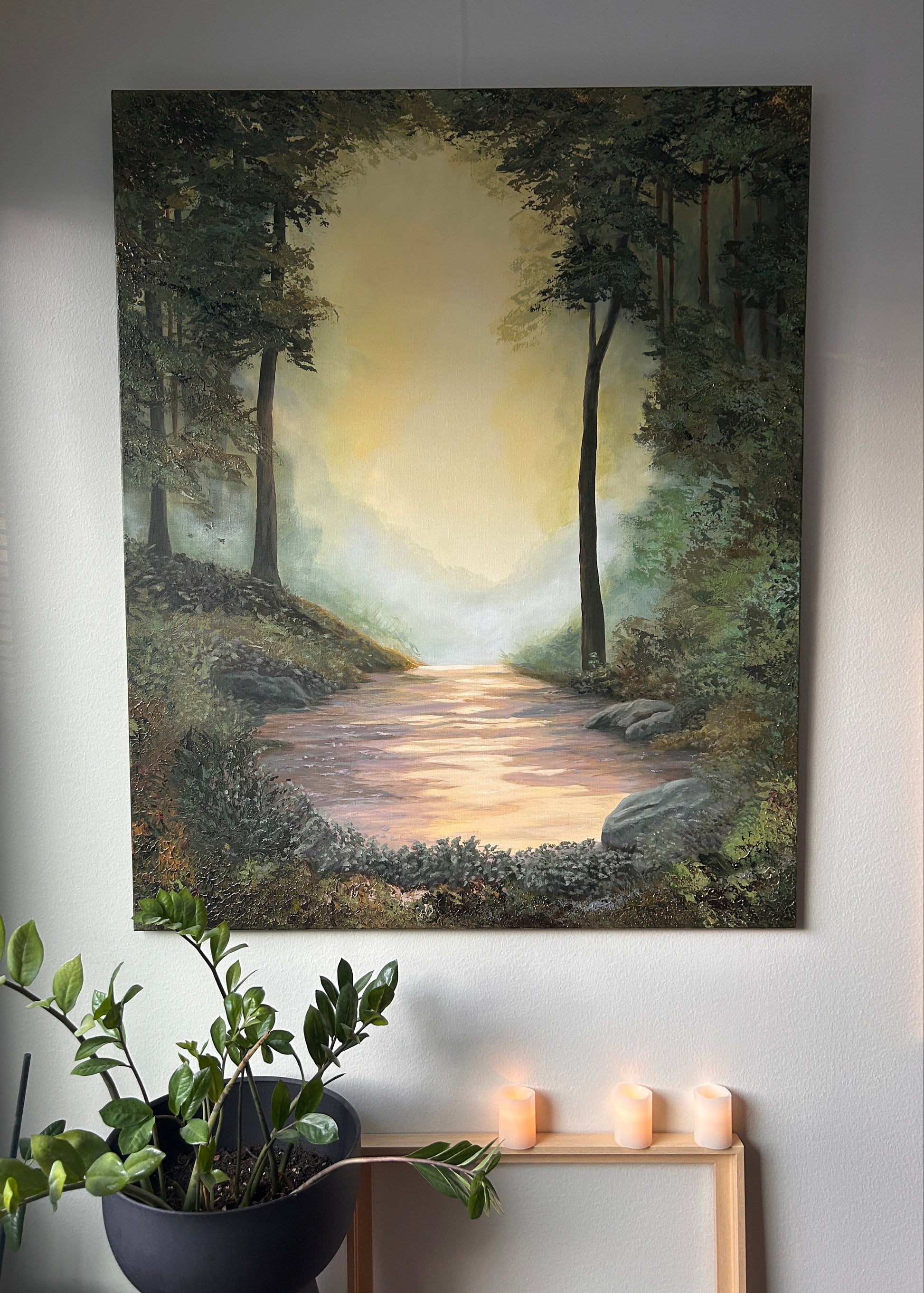 Forest light painting, embrace