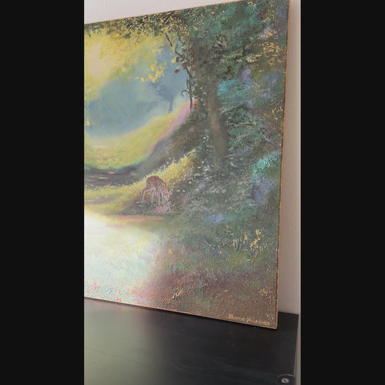 deer forest painting