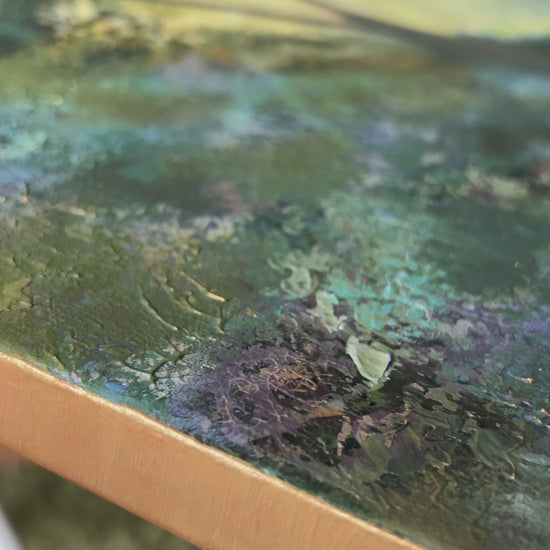 goldeb edges painting forest