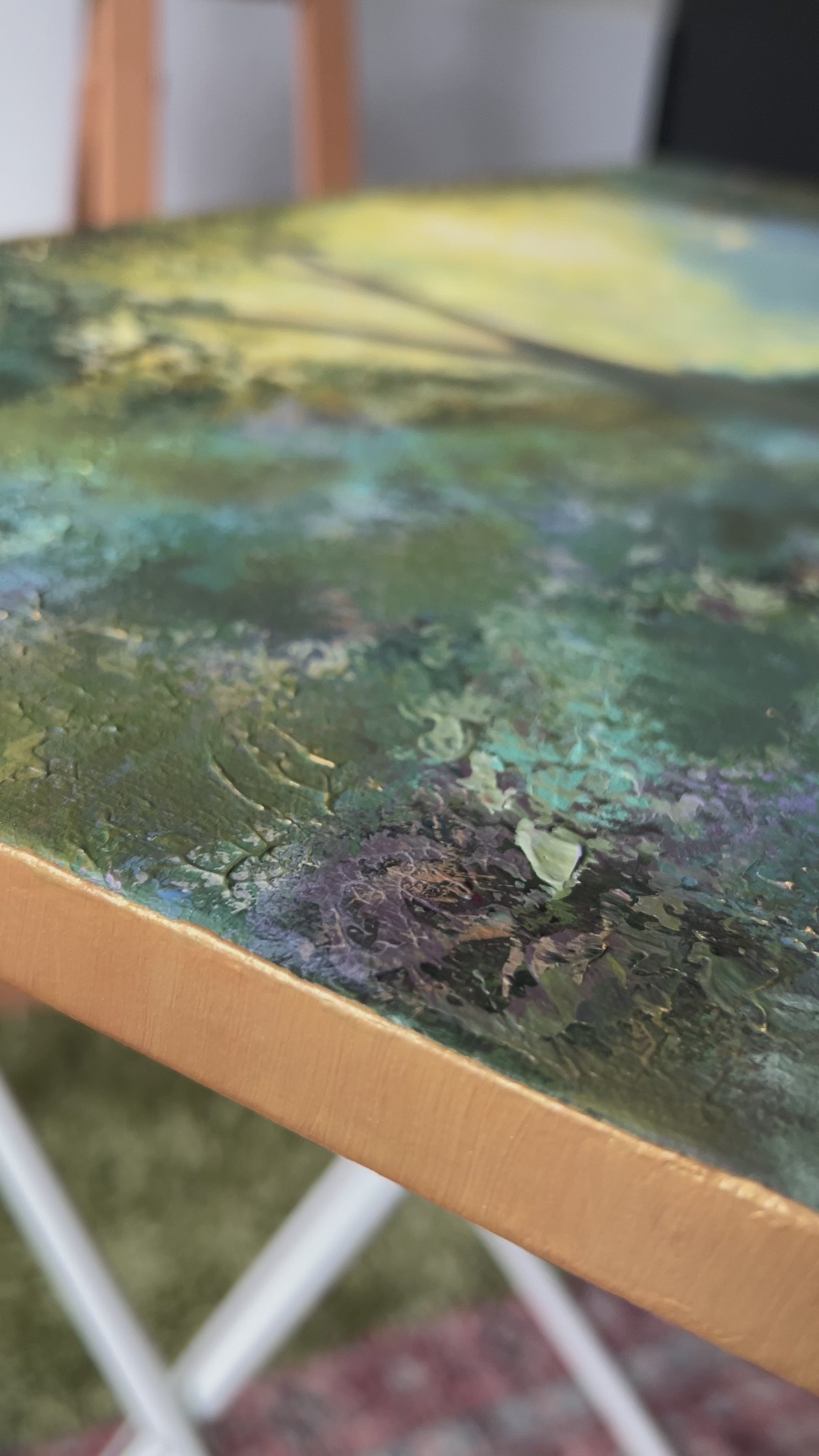 goldeb edges painting forest